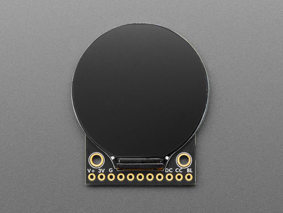 Adafruit 1.28-Inch 240x240 Resolution Round TFT LCD Display Module with MicroSD Card Slot for Microcontrollers and Microcomputers
