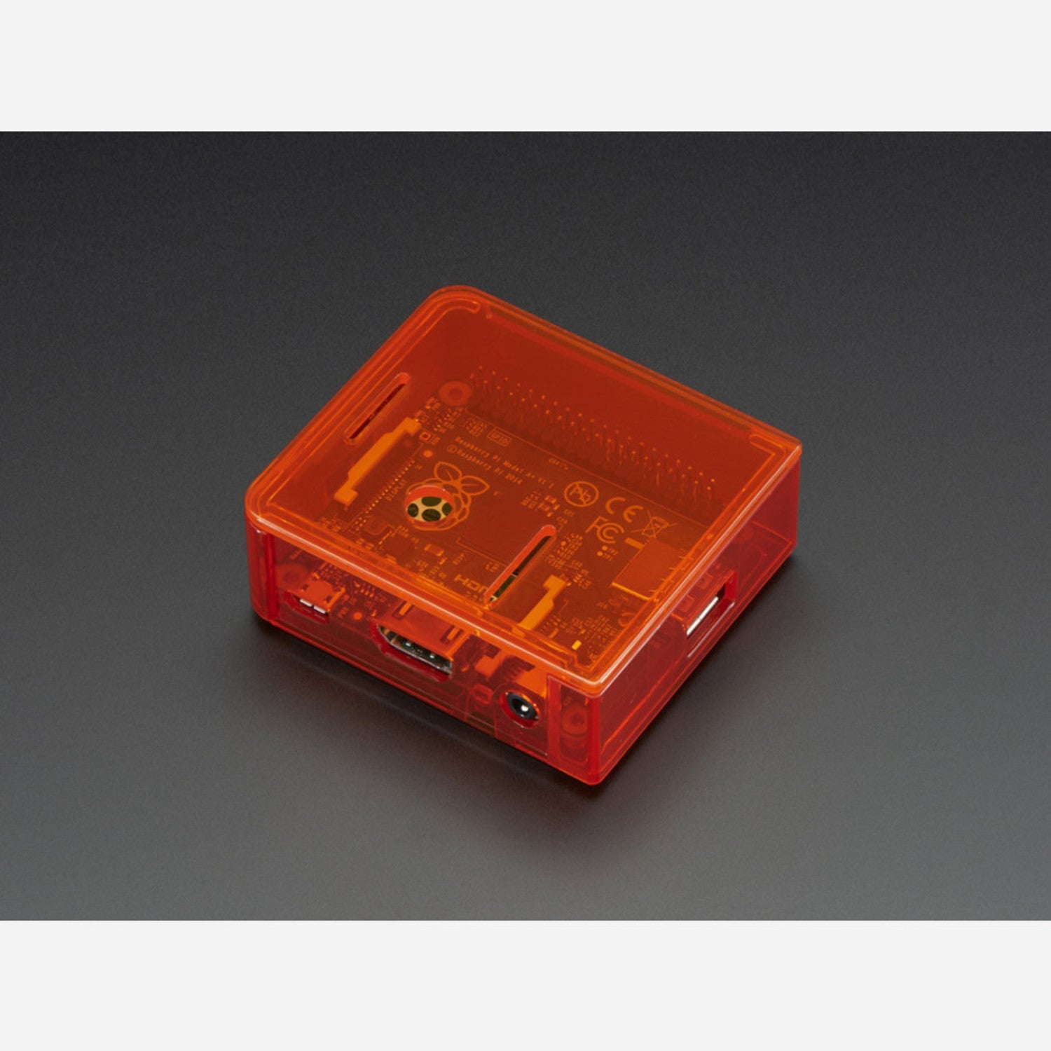 Red Polycarbonate Base Case for Raspberry Pi Model A+