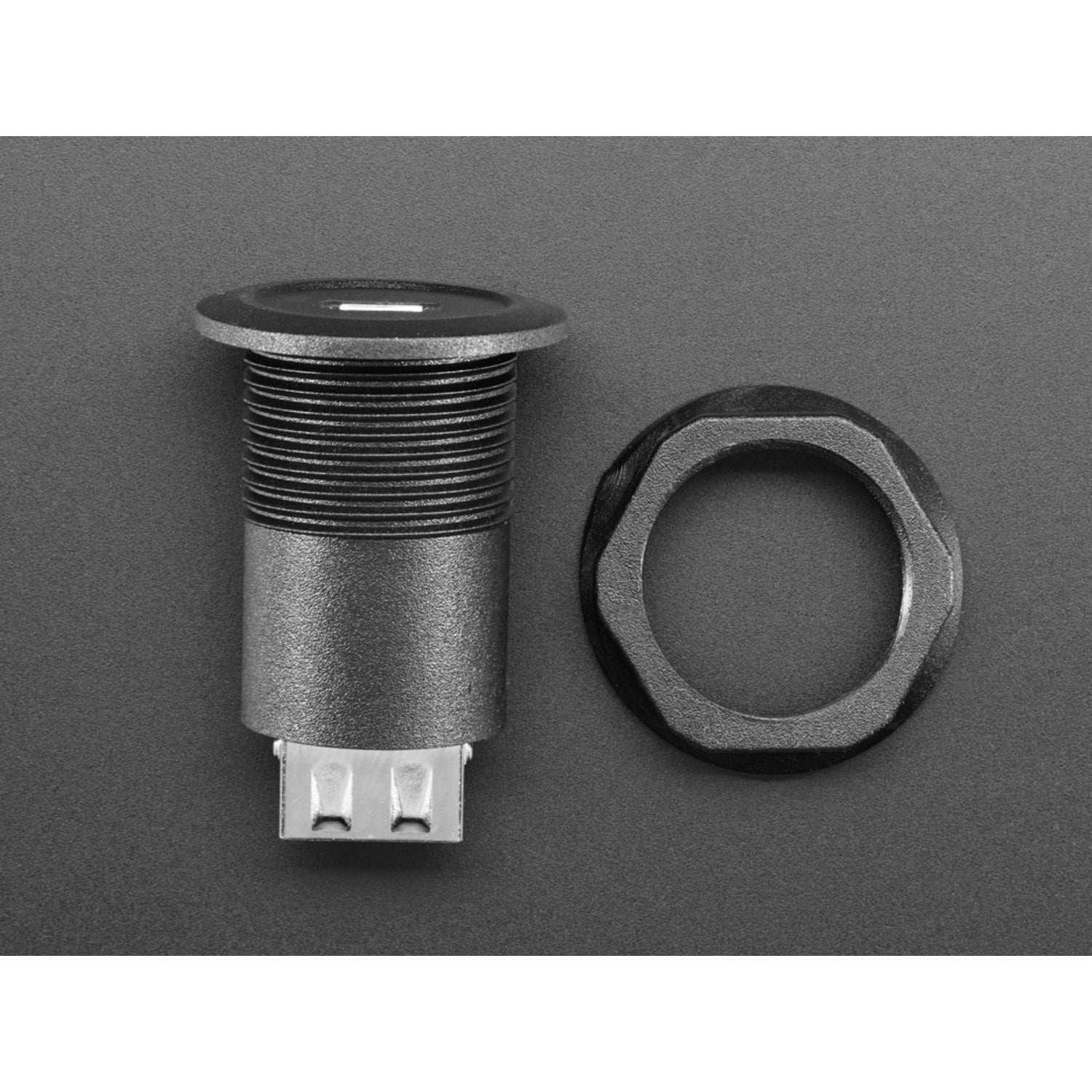 Micro USB Type B Round Panel Mount Jack to Standard USB Type A Plug Adapter for Easy Panel Connection