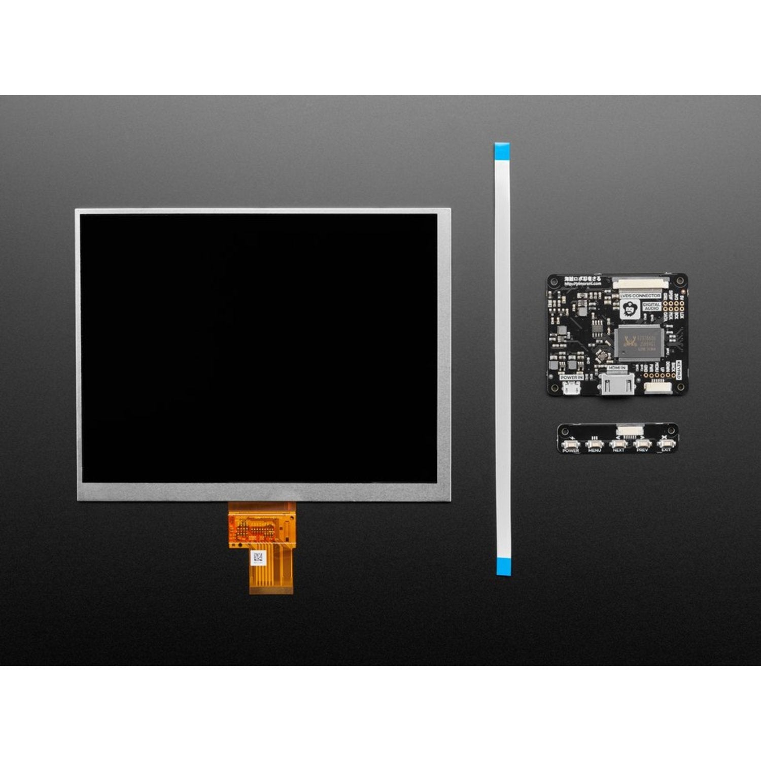 Pimoroni 8-inch IPS 1024x768 High-Resolution Plug-and-Play HDMI LCD Screen Kit