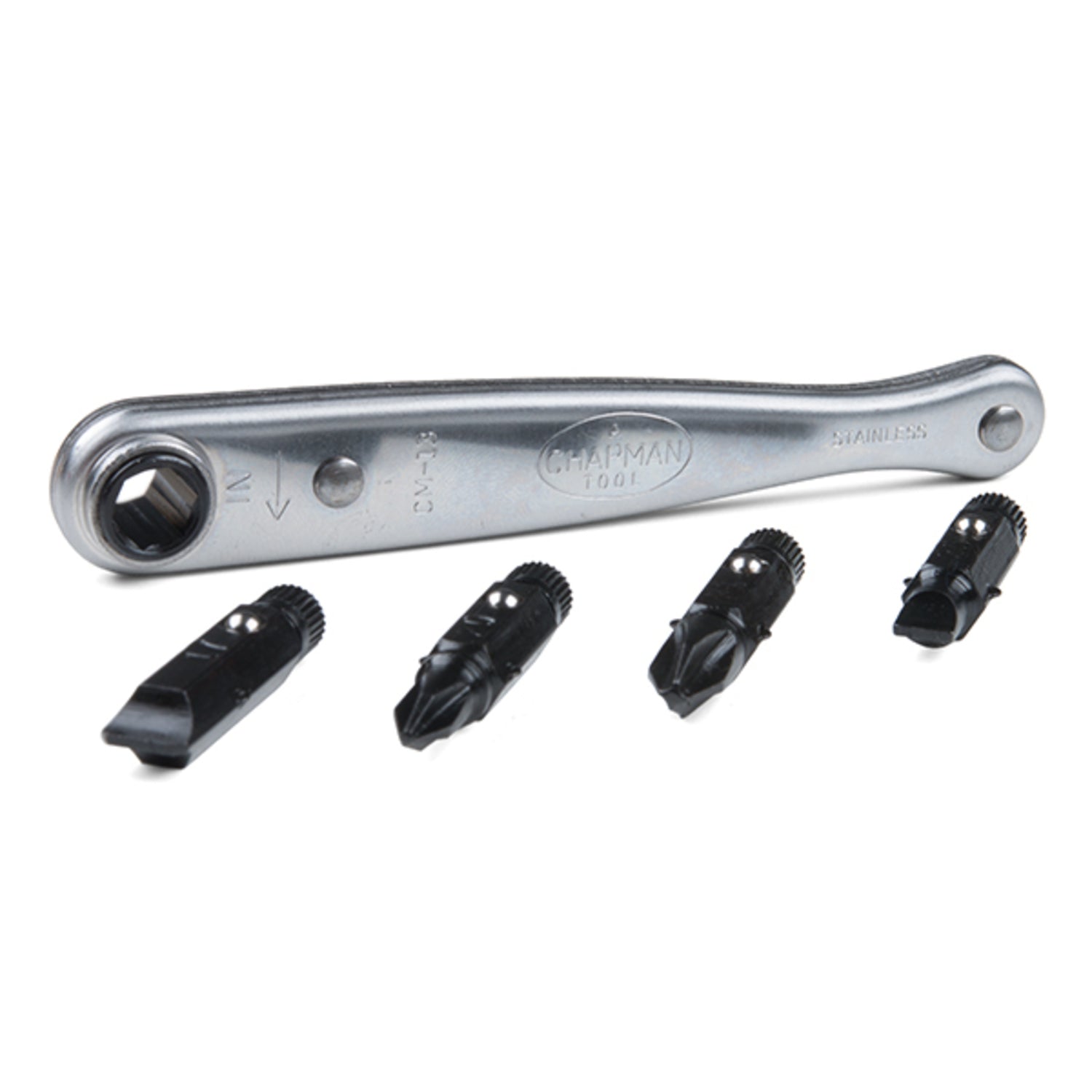 Chapman Compact Pocket Ratchet Screwdriver Set with Custom Drive Bits