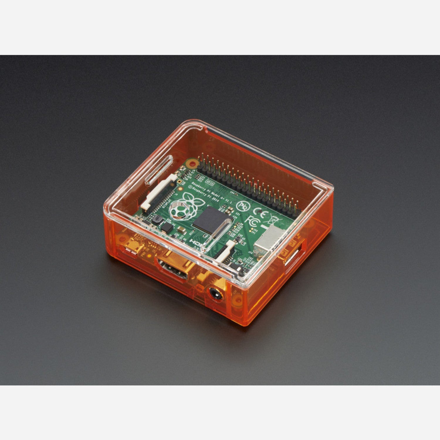 Orange Polycarbonate Base for Raspberry Pi Model A+ Case