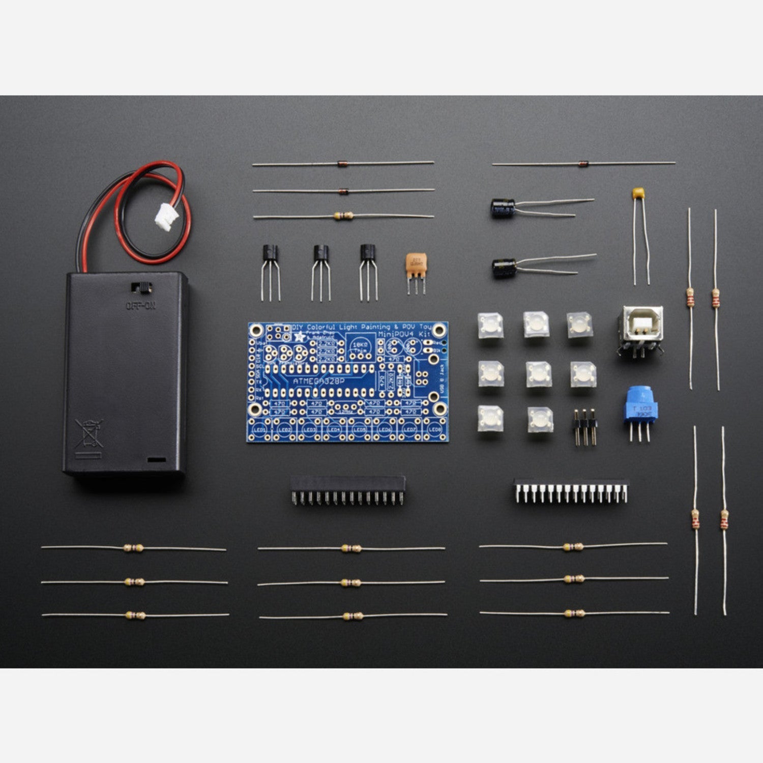 DIY Full-Color MiniPOV 4 Kit for Vision Persistence and Light Painting [v4.0]