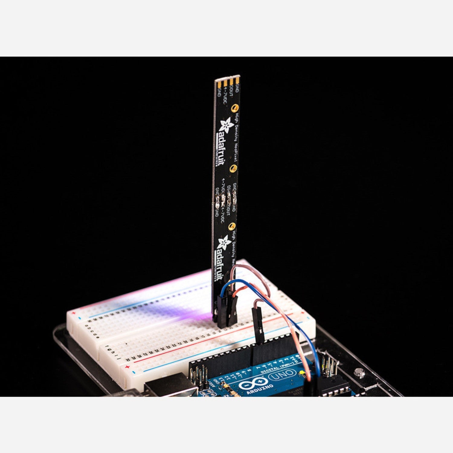 NeoPixel LED Stick - 8 x 5050 RGB LEDs with Integrated Drivers for DIY Lighting Projects