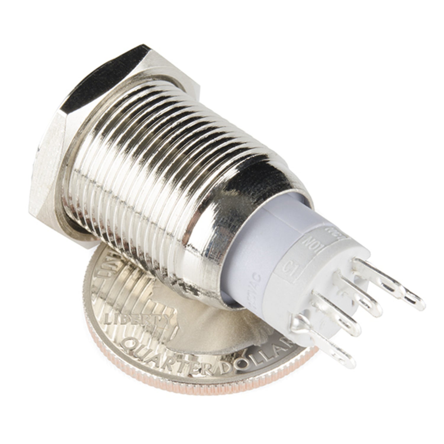 16mm Green Latching Metal Pushbutton for Heavy - Duty Use