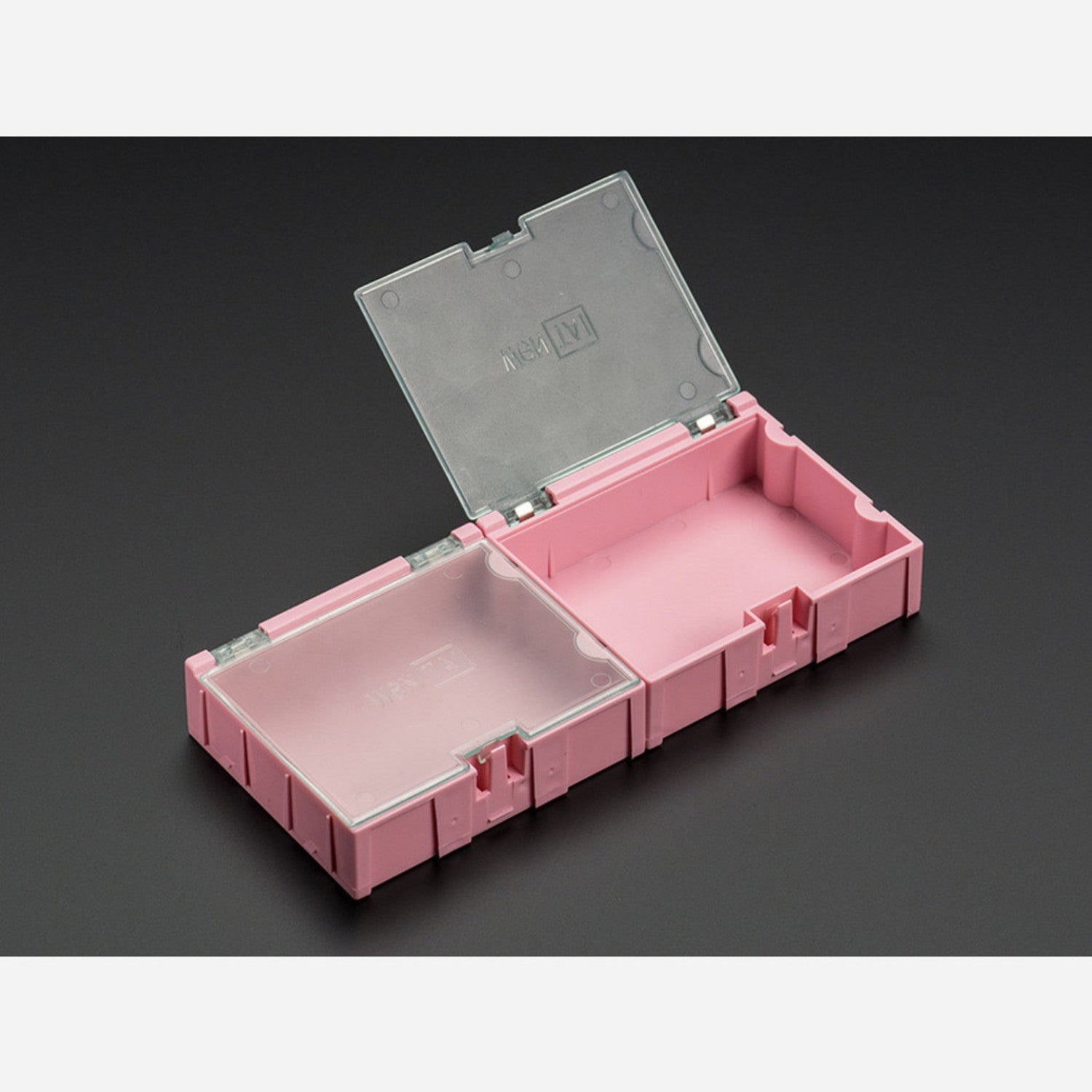 2-Pack Pink Medium Modular Snap Boxes for SMD Component Storage