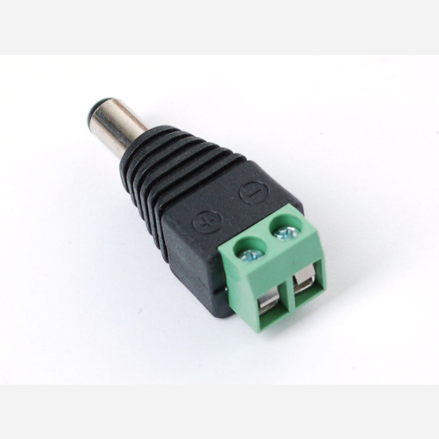 Male Direct Current (DC) Power Adapter Featuring a 2.1mm Plug and a Screw Terminal Block for Male Users