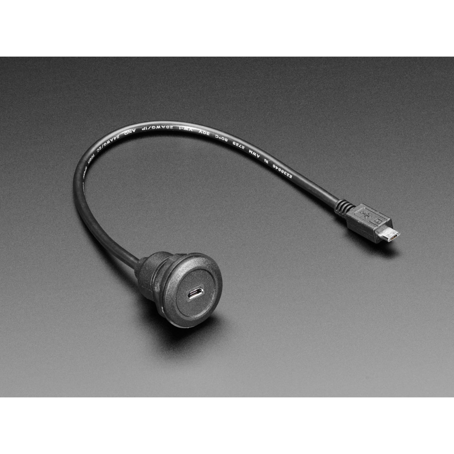 30cm USB Micro B Round Panel Mount Extension Cable for Easy Panel Installation
