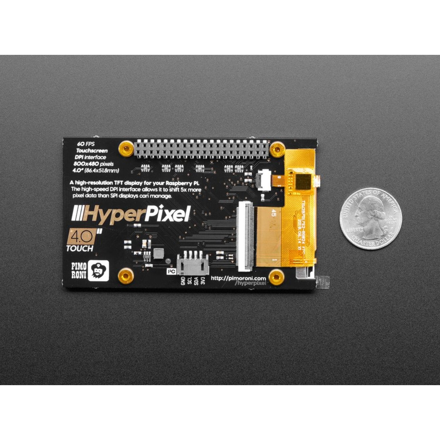 Pimoroni HyperPixel - High - Resolution 4.0' Display with Capacitive Touch for Raspberry Pi