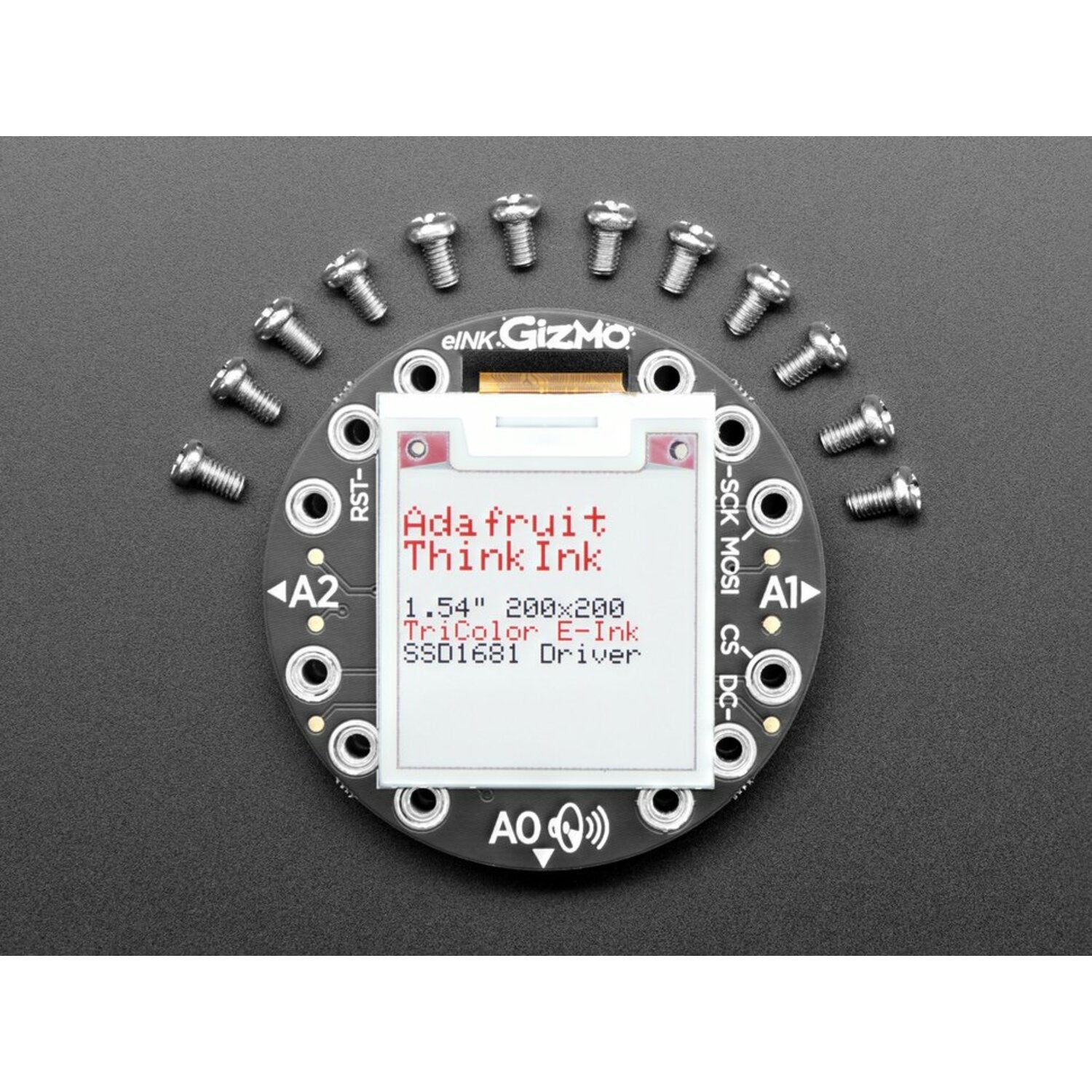 200x200 Tri-Color E-Ink Gizmo for Circuit Playground - Display + Audio Amp