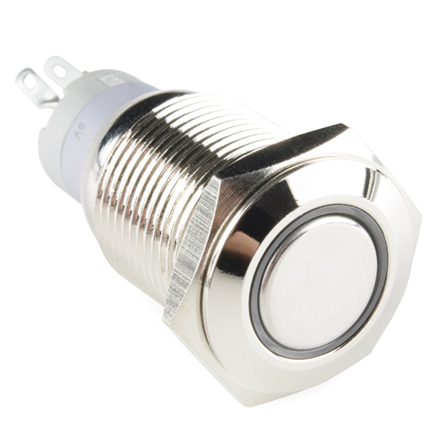 White 16mm Momentary Metal Pushbutton for Panel - Mount, Ideal for Basic On/Off Functions