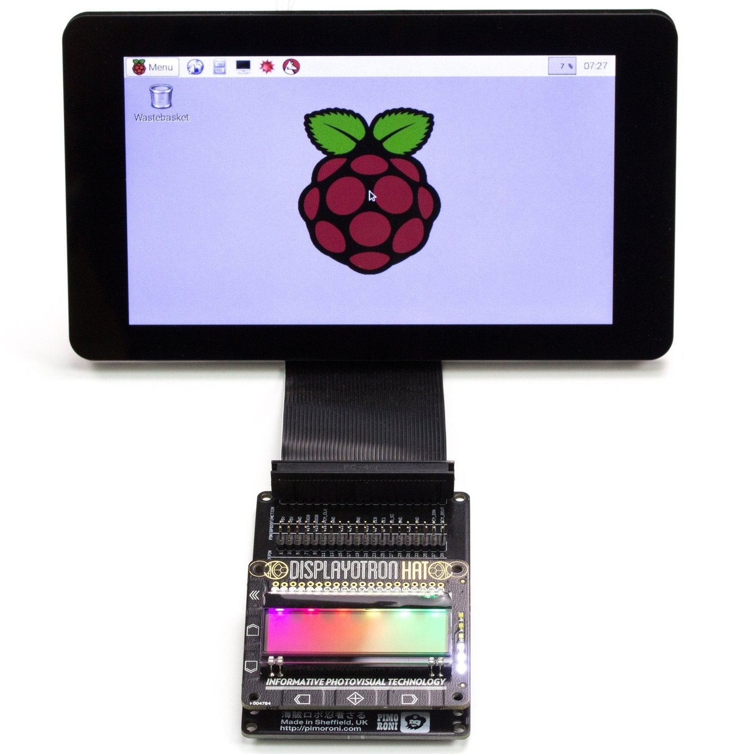 Pibow Jade Colored Touchscreen Frame for 7-Inch Raspberry Pi