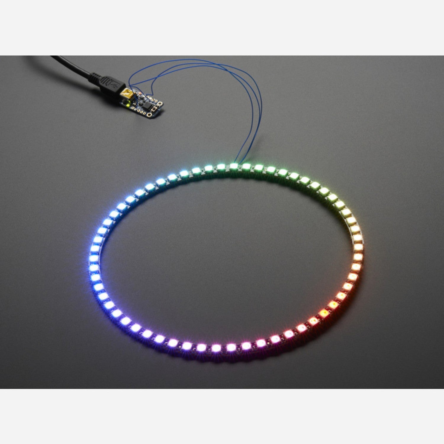 NeoPixel 1/4 Ring - 60 Ultra Bright WS2812 5050 RGB LEDs with Integrated Drivers for DIY Lighting Projects
