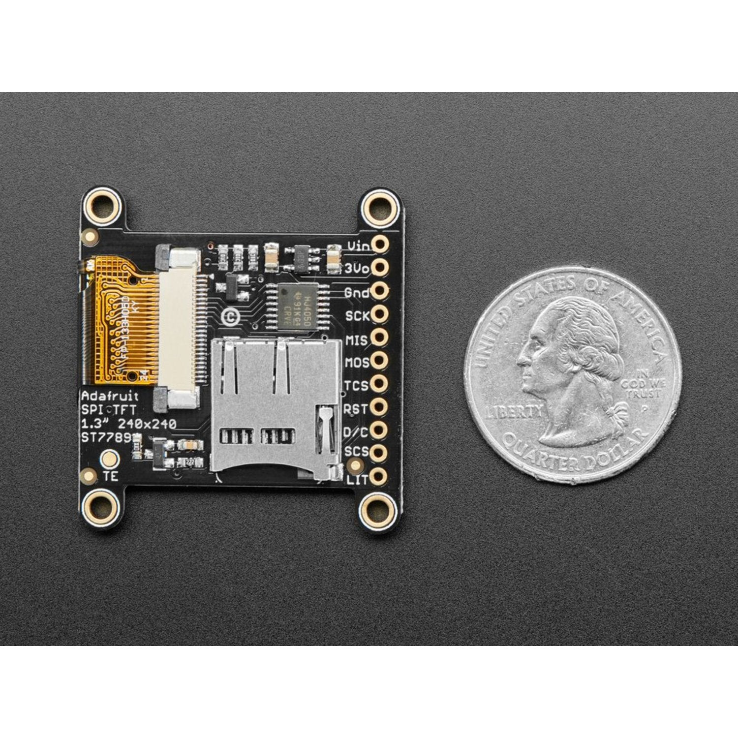 Adafruit 1.3-inch 240x240 High-Density Wide-Angle TFT LCD Display Module with MicroSD Slot - Powered by ST7789 Driver