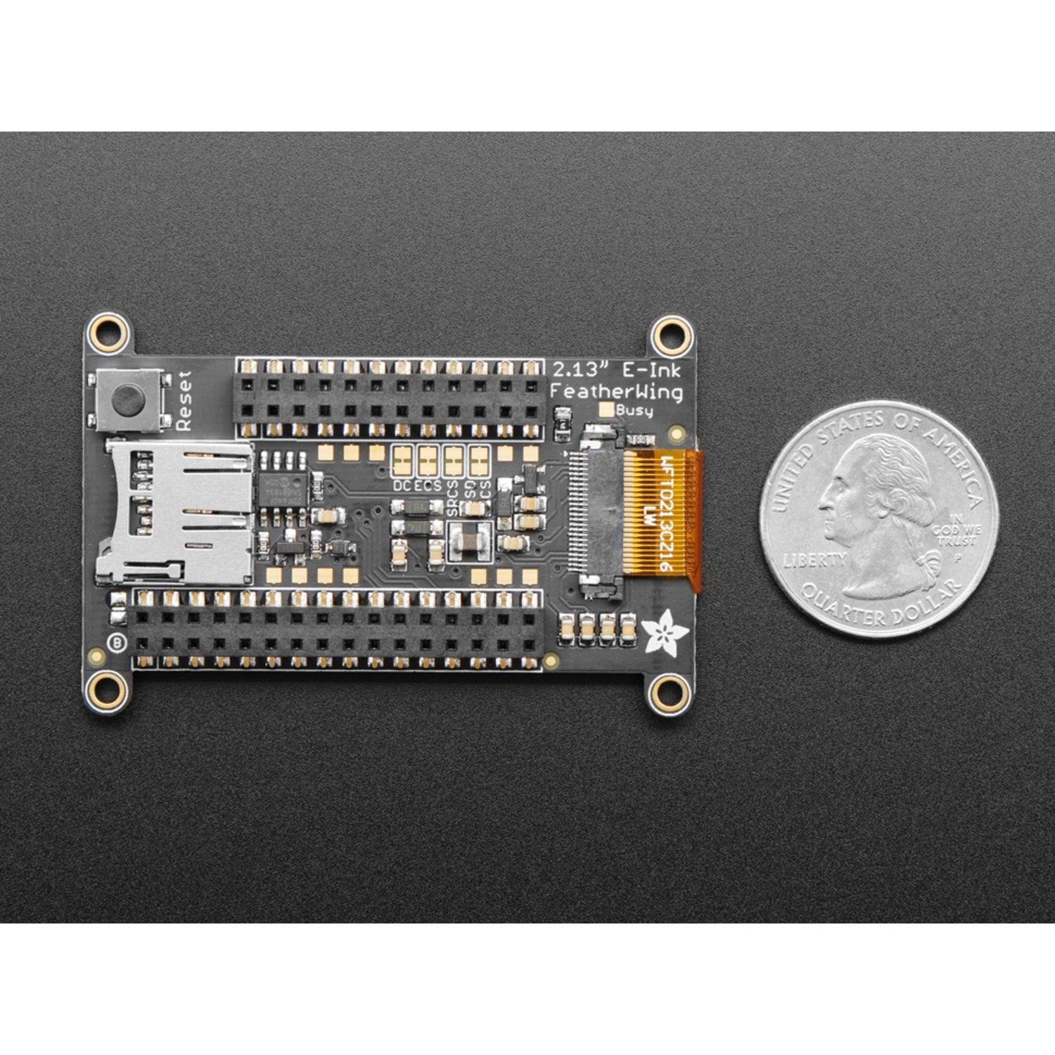 Adafruit 2.13-Inch High-Definition Tri-Color Electronic Ink (eInk) / Electronic Paper (ePaper) Display FeatherWing Module - 250x122 Resolution Red and Black Panel with SSD1680 Controller