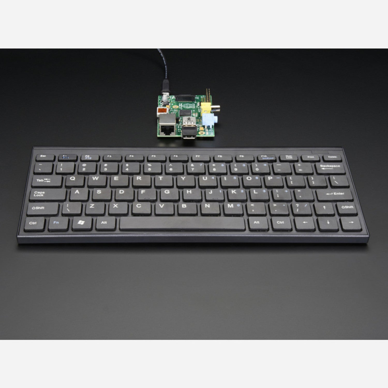 Compact Black Wireless Keyboard with Batteries for Mini - Computers and PCs