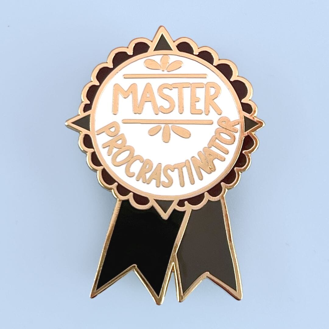 Limited Edition Gold-Backed Hard Enamel Master Procrastinator Lapel Pin