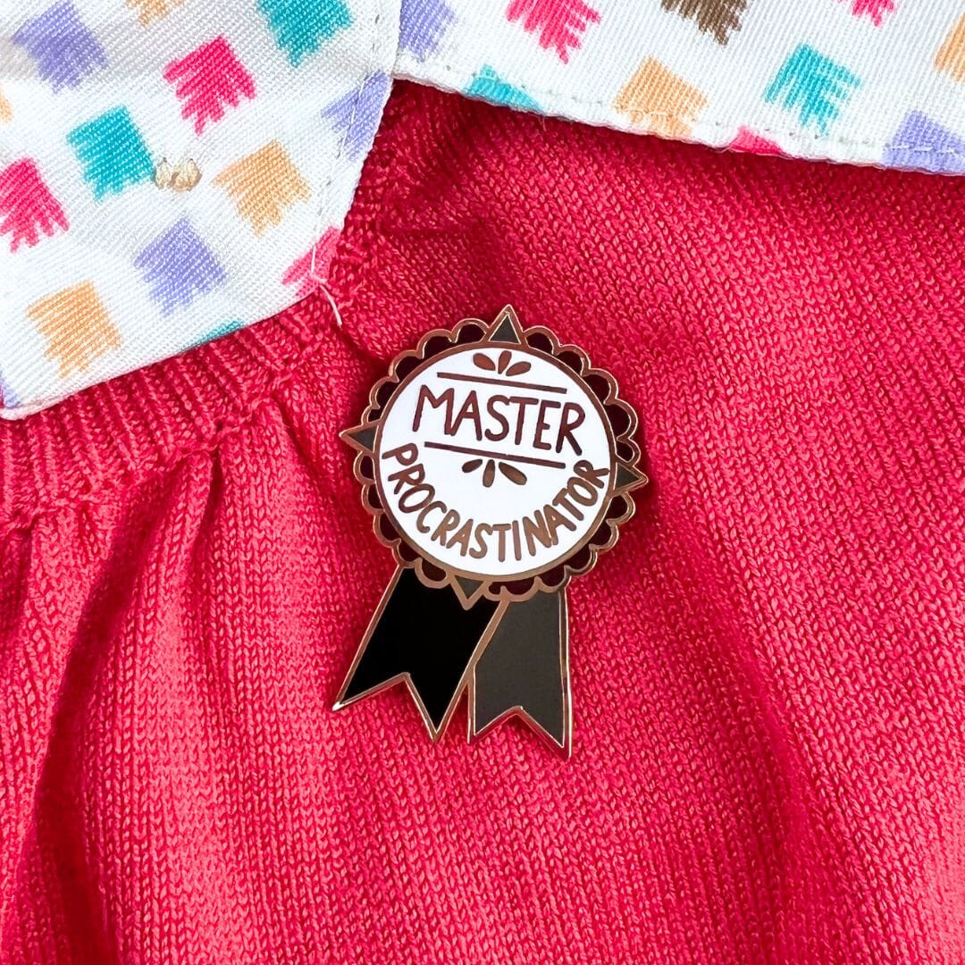 Limited Edition Gold-Backed Hard Enamel Master Procrastinator Lapel Pin