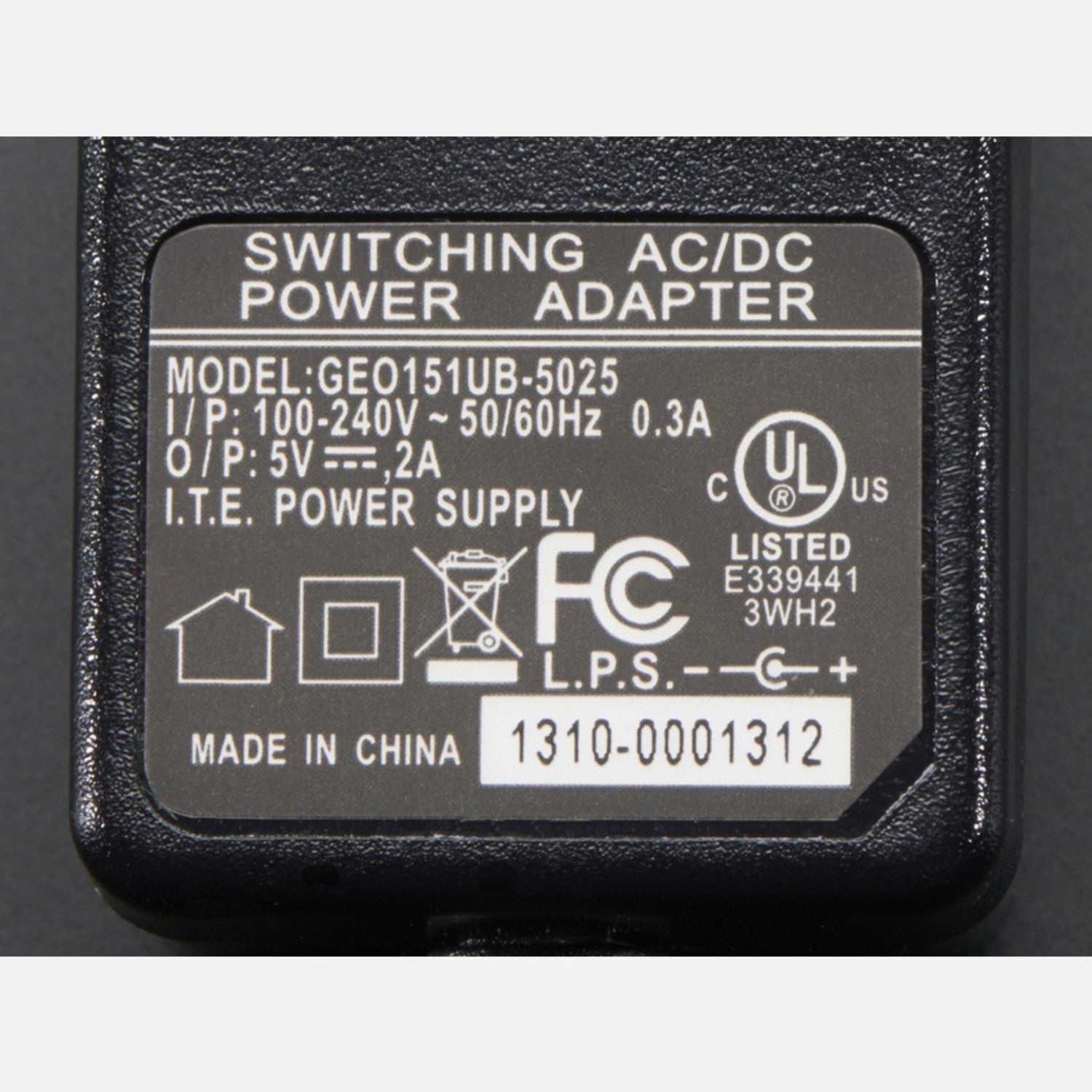 UL-Listed 5V 2000mA (2A) Switching Power Supply for Electronic Devices