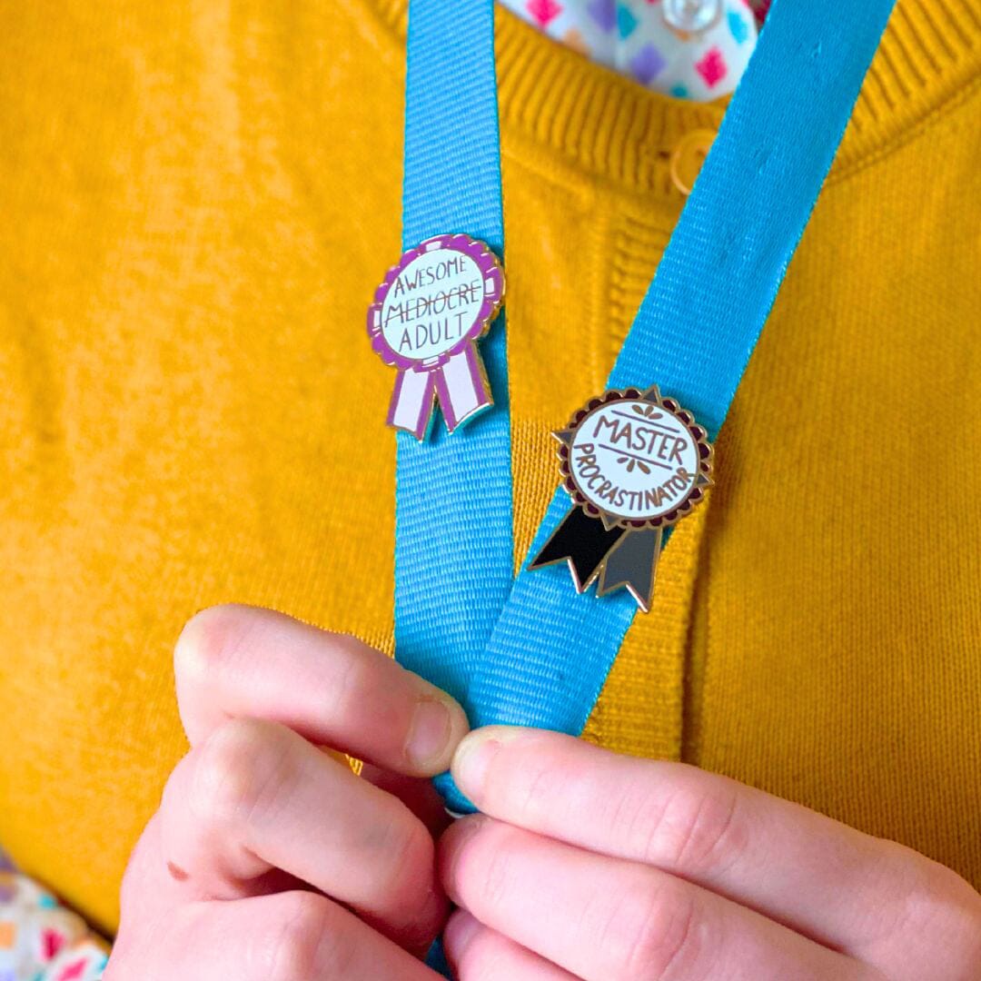 Limited Edition Gold-Backed Hard Enamel Master Procrastinator Lapel Pin