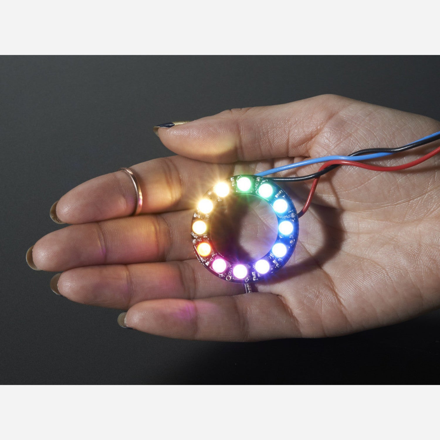 12 x 5050 RGBW NeoPixel Ring with Integrated Drivers - Warm White (~3000K)