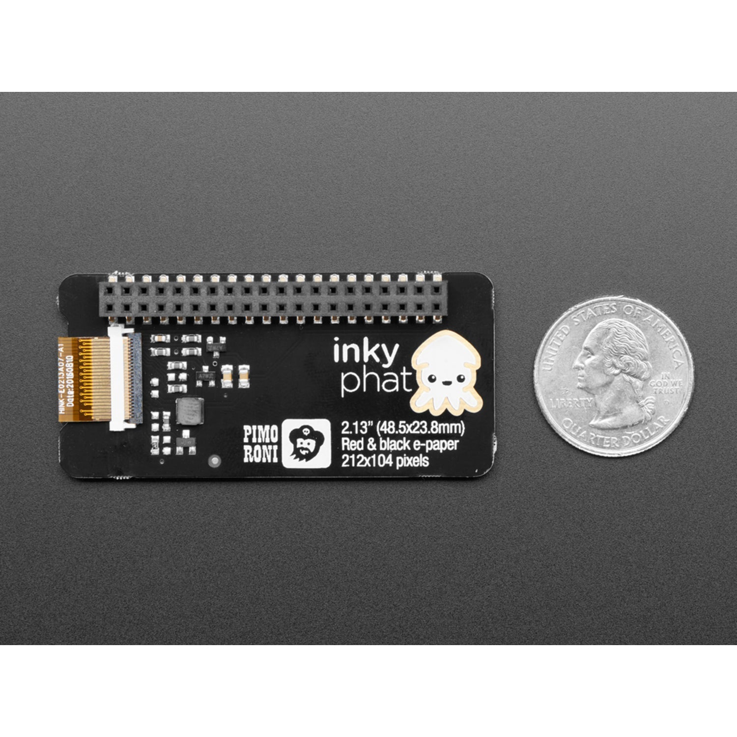 Pimoroni Inky pHAT - 3 - Color Electronic Ink Display Module for Raspberry Pi Computers