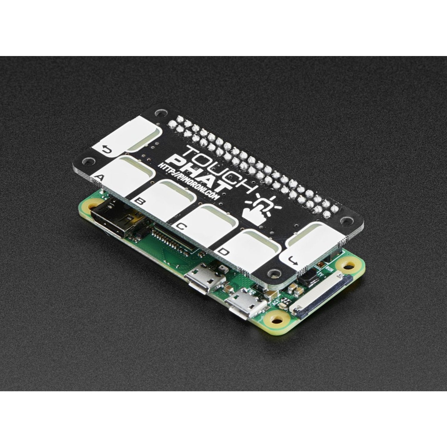 Pimoroni Touch pHAT with Capacitive Buttons for Raspberry Pi Zero and Other Models