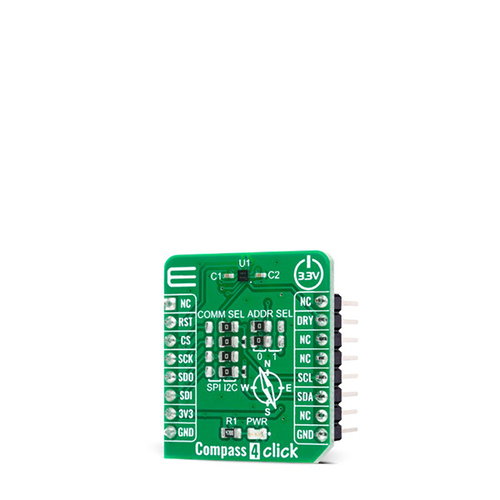 MIKROE High - Accuracy 3 - Axis Magnetic Field Compass 4 Click Board