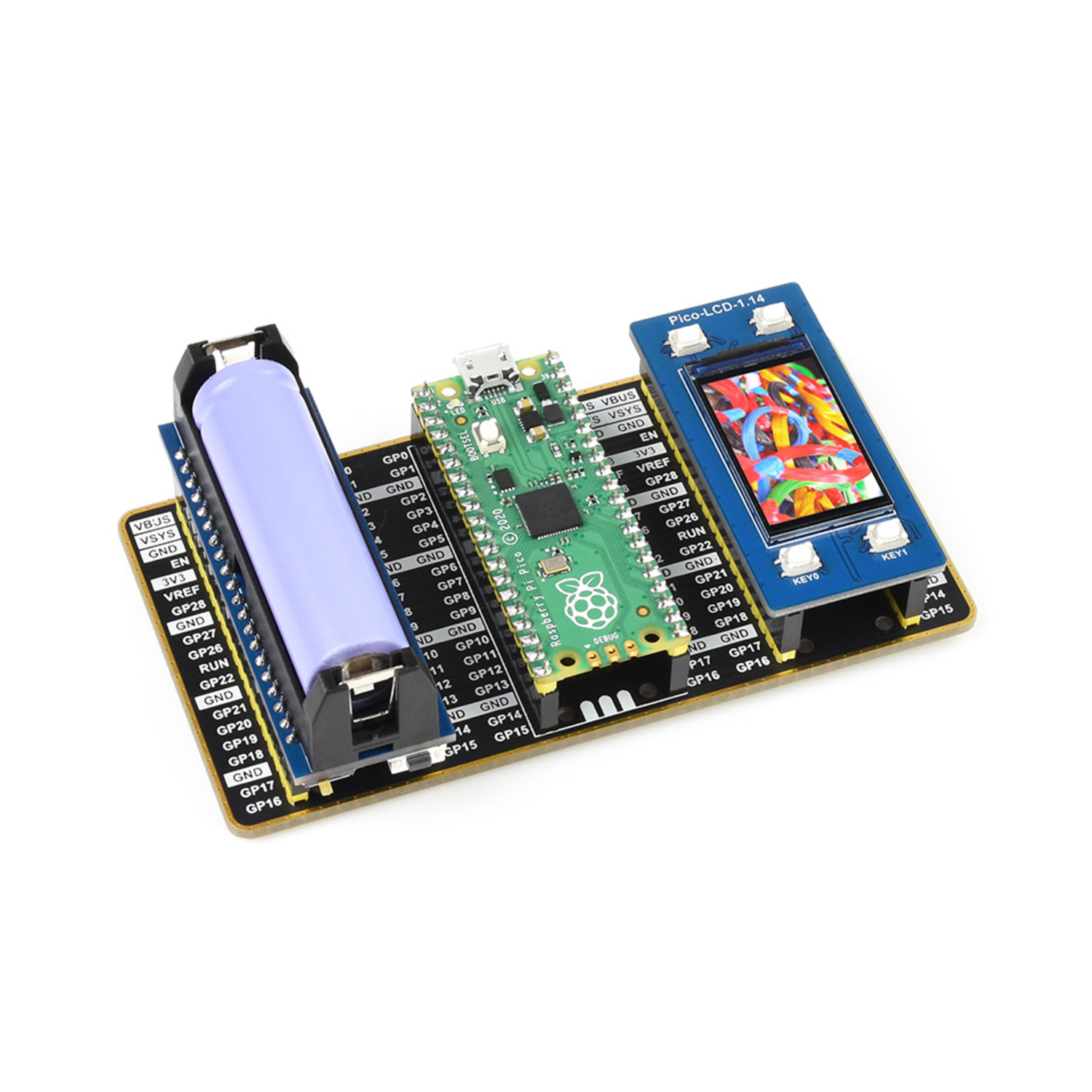 Pico Dual GPIO Expander IC Test Board with Two Sets of Male Headers