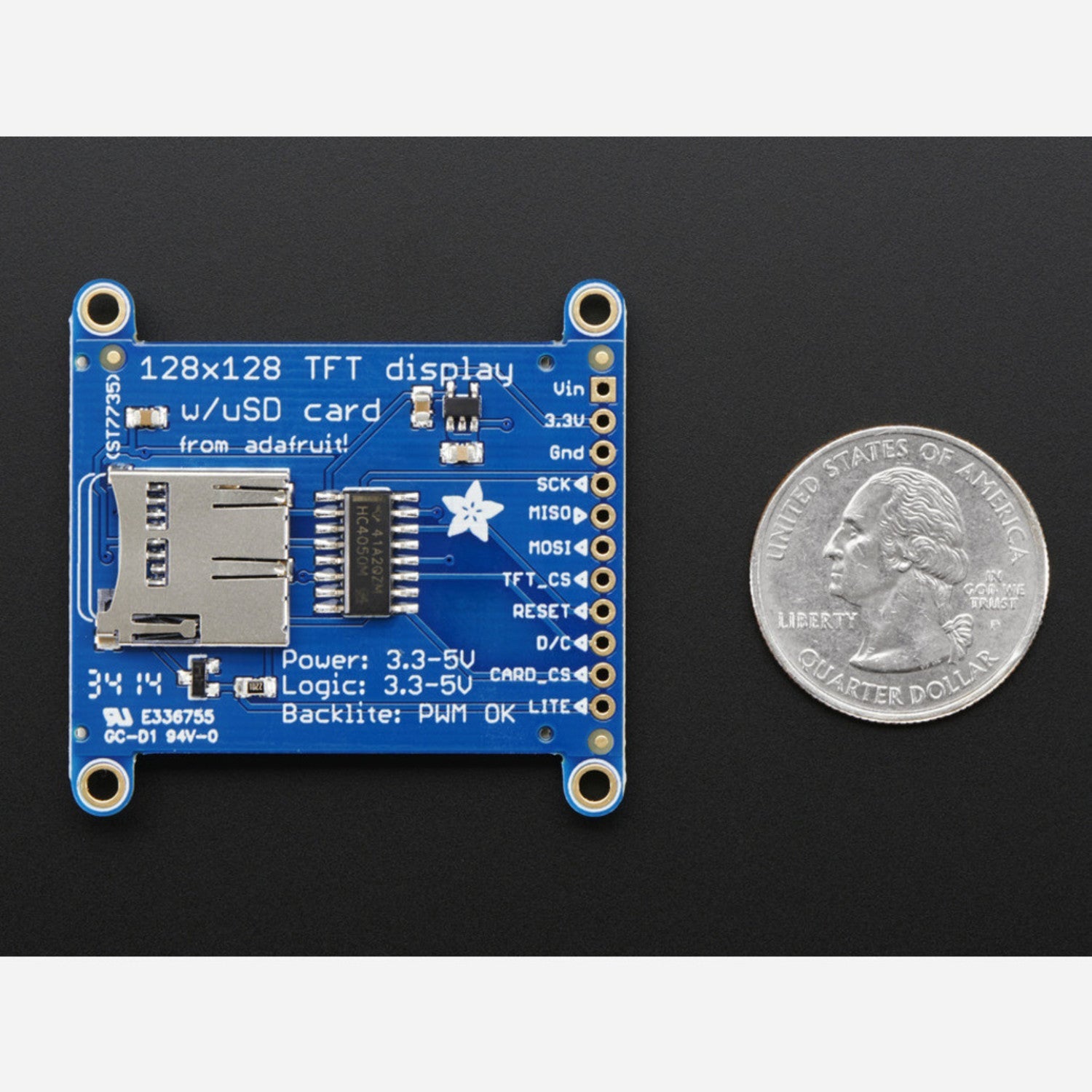 Adafruit Colorful 1.44 - Inch TFT LCD Display Module with MicroSD Card Breakout and ST7735R Driver