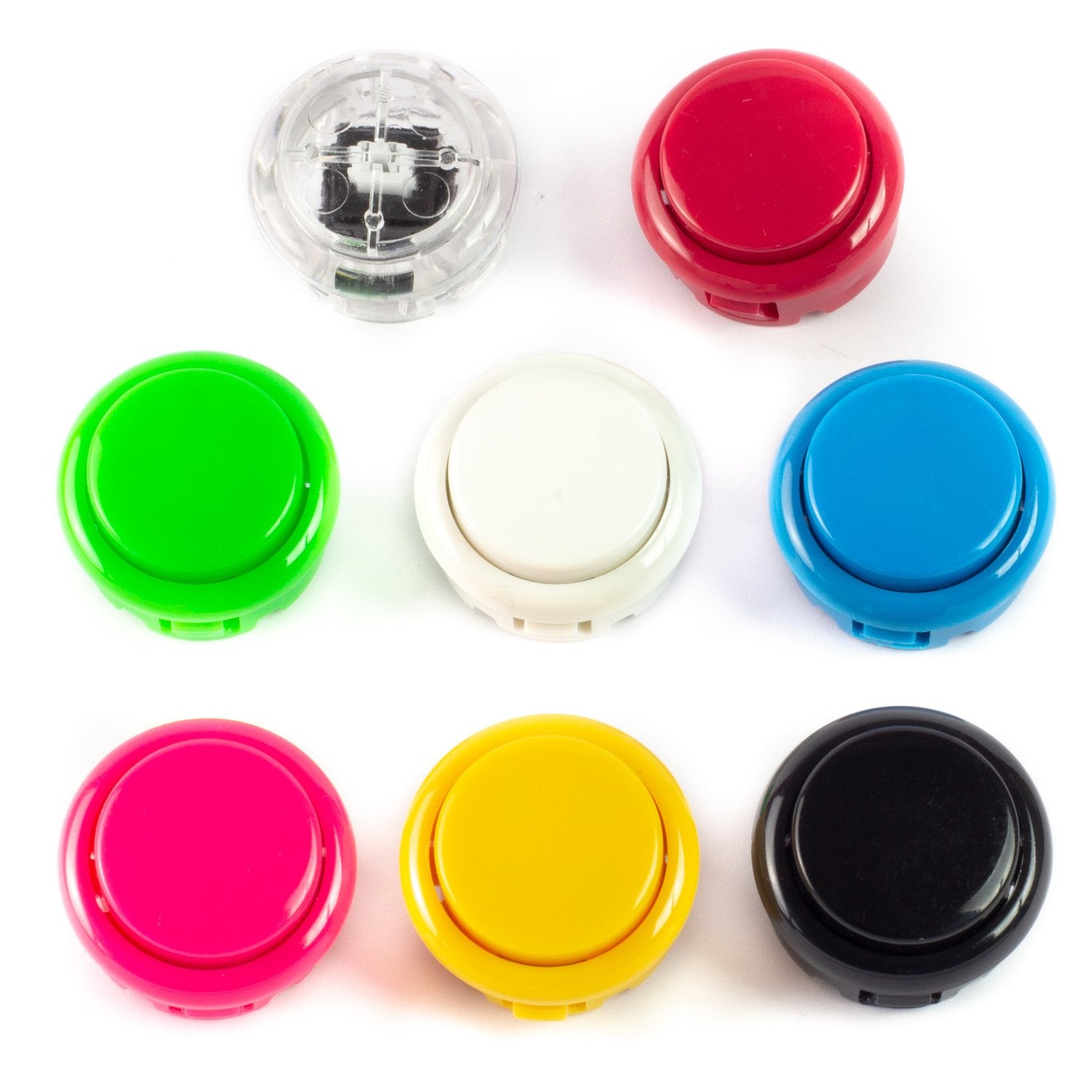 Colorful Classic Arcade Buttons in Elegant White Shade
