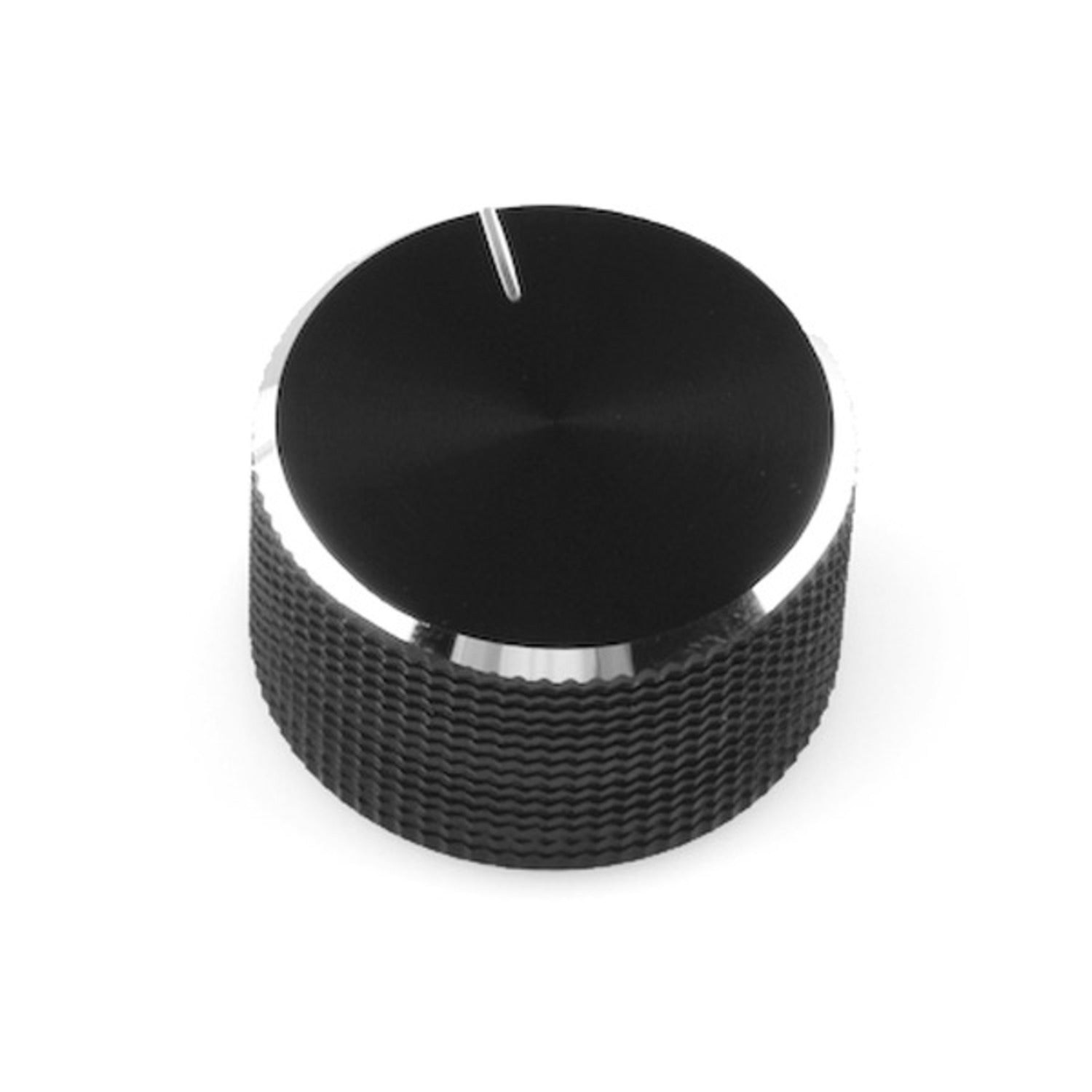 Black Metal Control Knob with 14mm Height and 24mm Diameter for Precise Adjustment