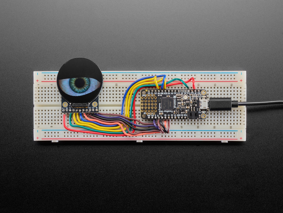 Adafruit 1.28-Inch 240x240 Resolution Round TFT LCD Display Module with MicroSD Card Slot for Microcontrollers and Microcomputers