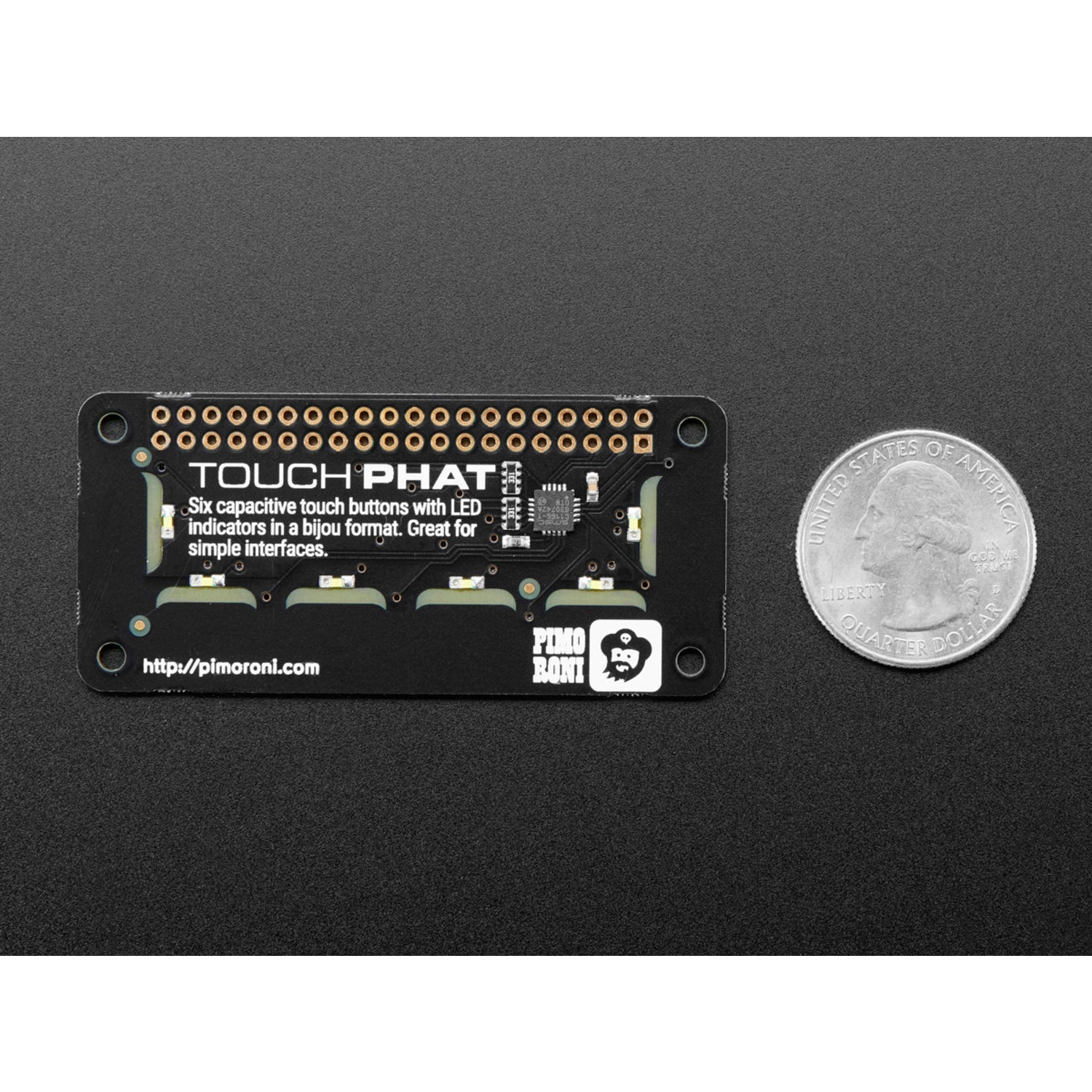 Pimoroni Touch pHAT with Capacitive Buttons for Raspberry Pi Zero and Other Models