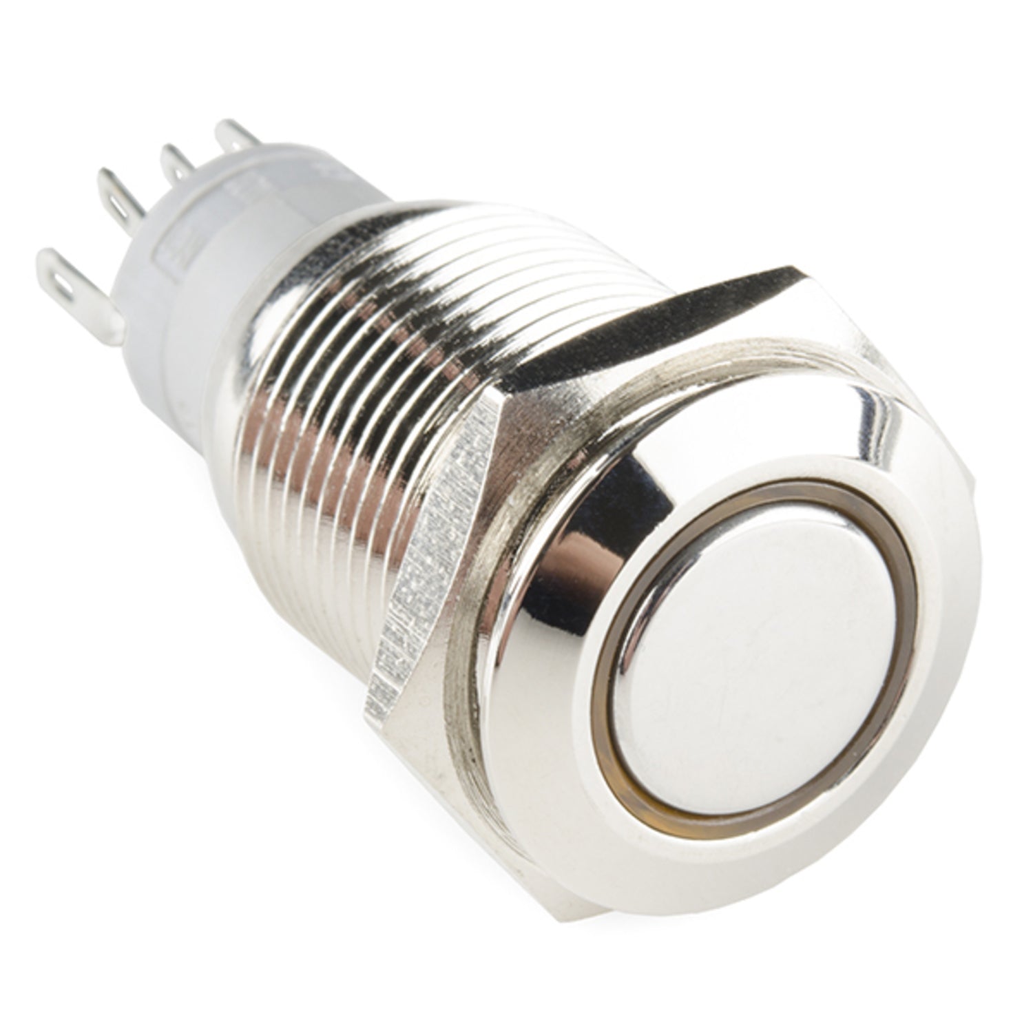 16mm Yellow Latching Metal Pushbutton for Heavy - Duty Use