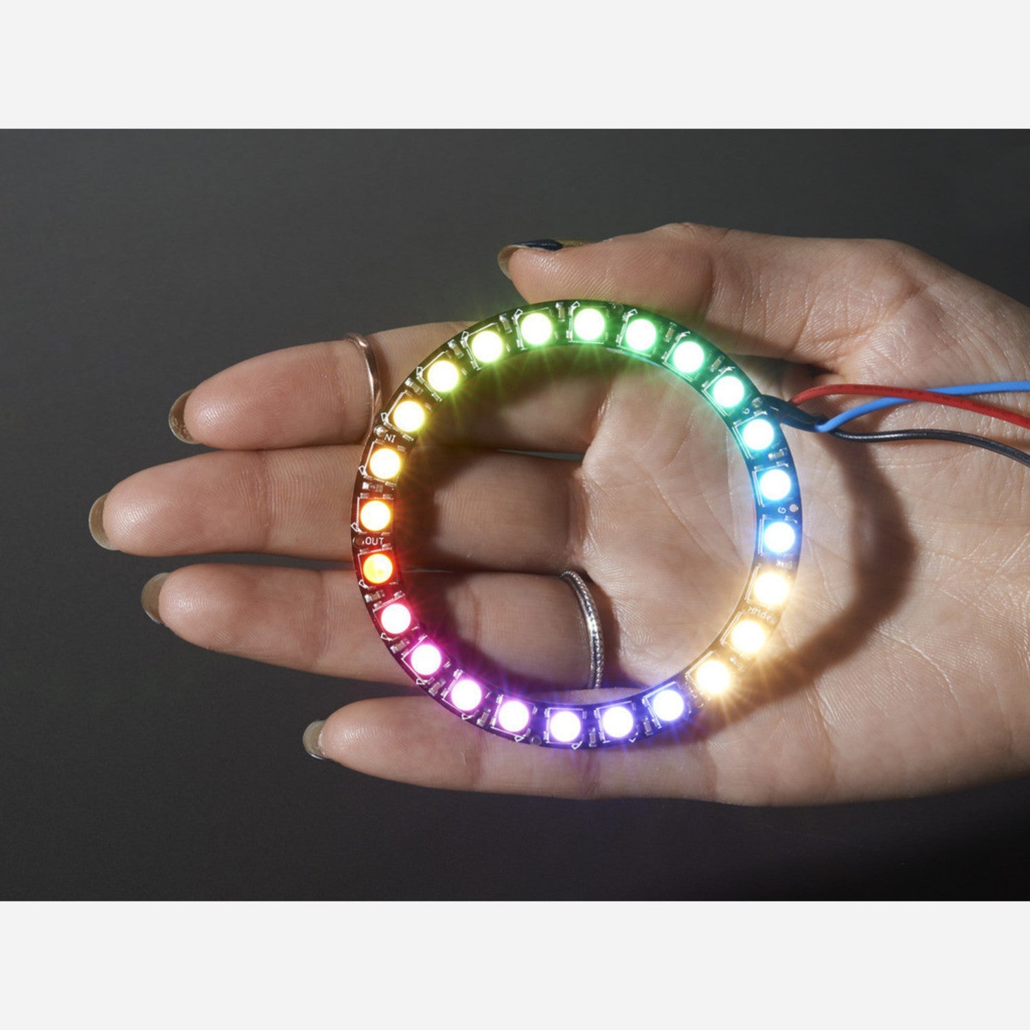 Warm White NeoPixel Ring (Approx. 3000K) - 24 x 5050 RGBW LEDs with Integrated Drivers for Exceptional Lighting Solutions
