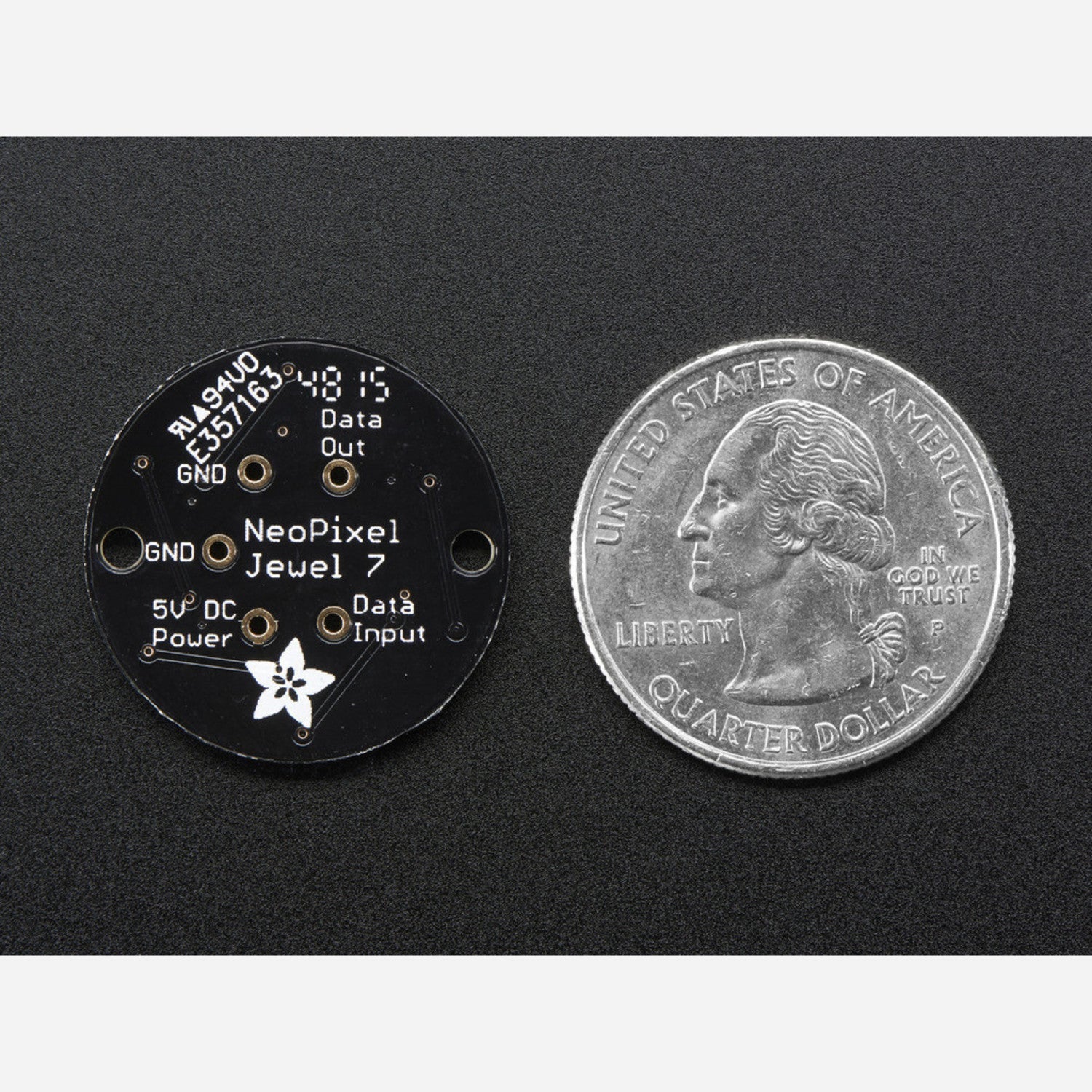 NeoPixel Jewel - A Stunning Circular PCB with 7 x 5050 RGBW LEDs Featuring Integrated Drivers for Natural White Lighting at Approximately 4500K