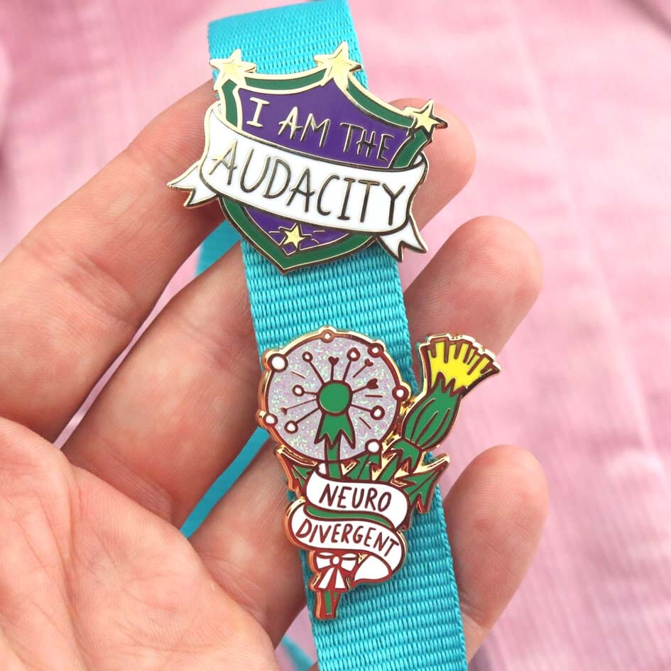 Limited Edition Colorful Gold-Backed Hard Enamel Neurodivergent Lapel Pin