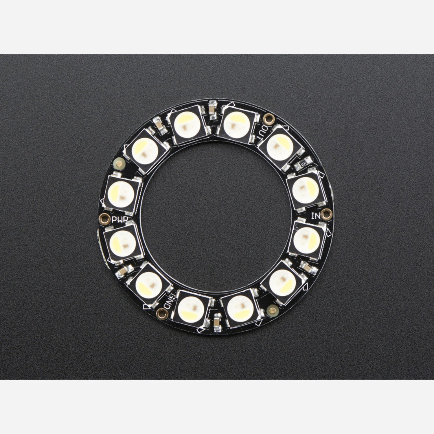 12-LED NeoPixel Ring with Integrated Drivers - Cool White 6000K RGBW LEDs